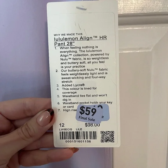 NWT Lululemon Align HR 28" Leggings - Picture 2 of 3